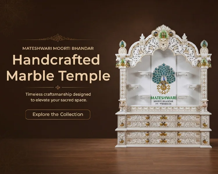 Handcrafted marble Ganesh moorti by Mateshwari Moorti Bhandar